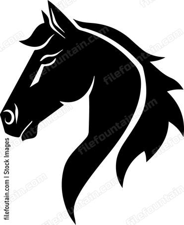 Horse head in profile