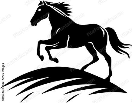 Horse Running Up Hill