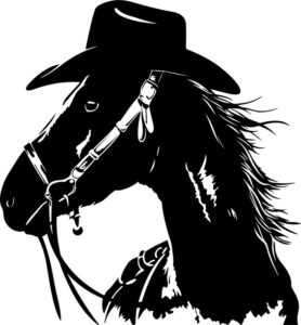 Horse wearing cowboy hat