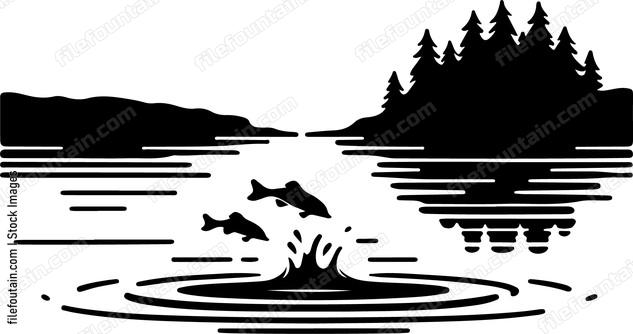 Lake at night with the occasional ripple caused by jumping fish