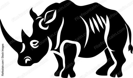 Large herbivore with distinctive horn