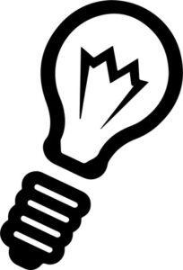 Light bulb with broken filament