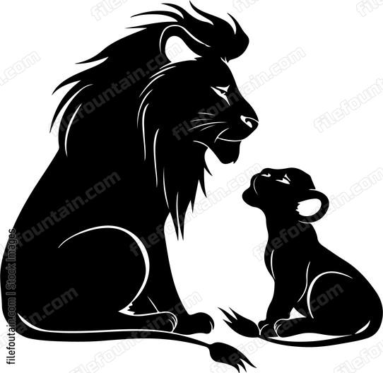Lion Dad And Cub