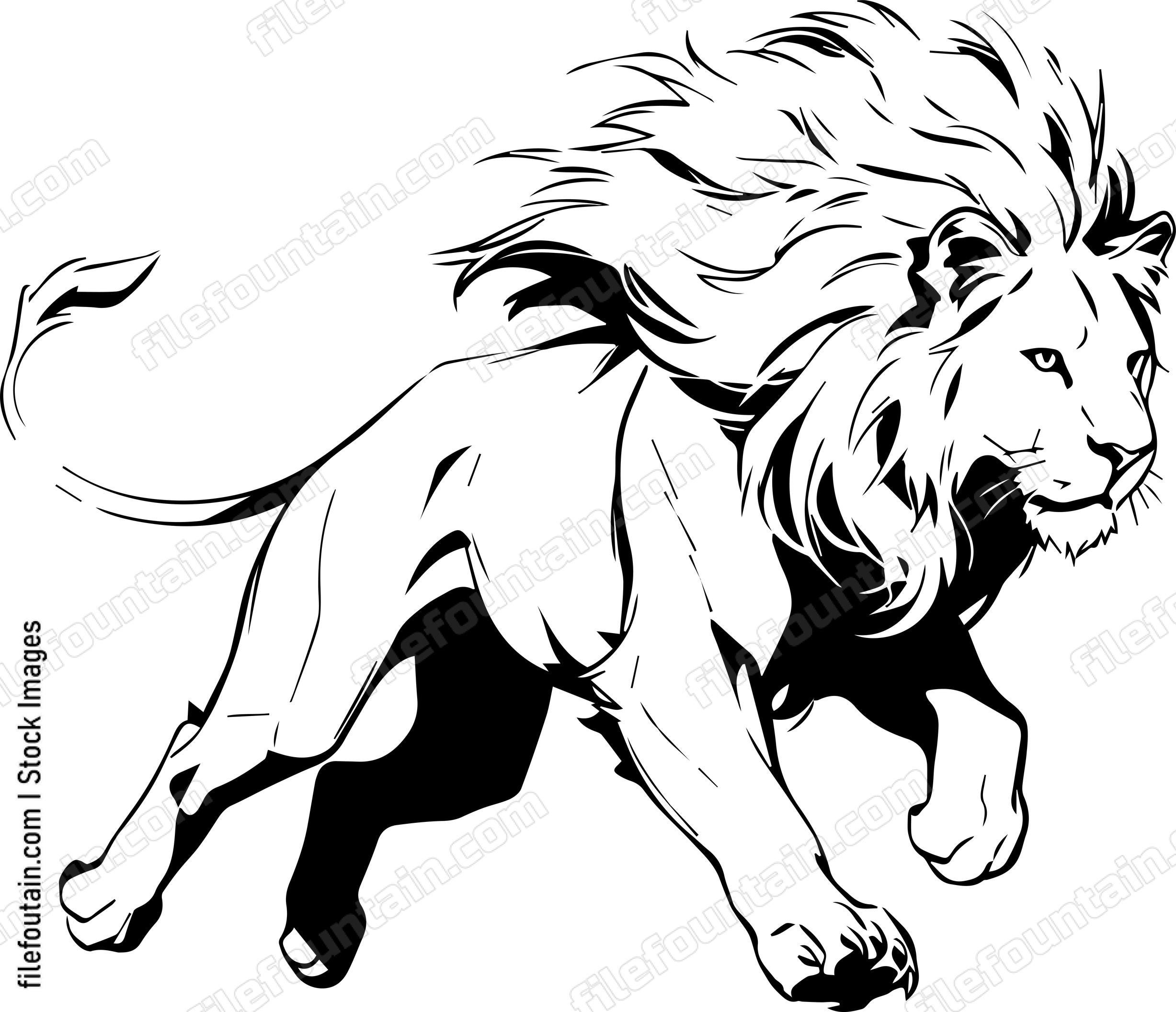 lion running