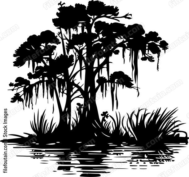Mangrove trees in swamp