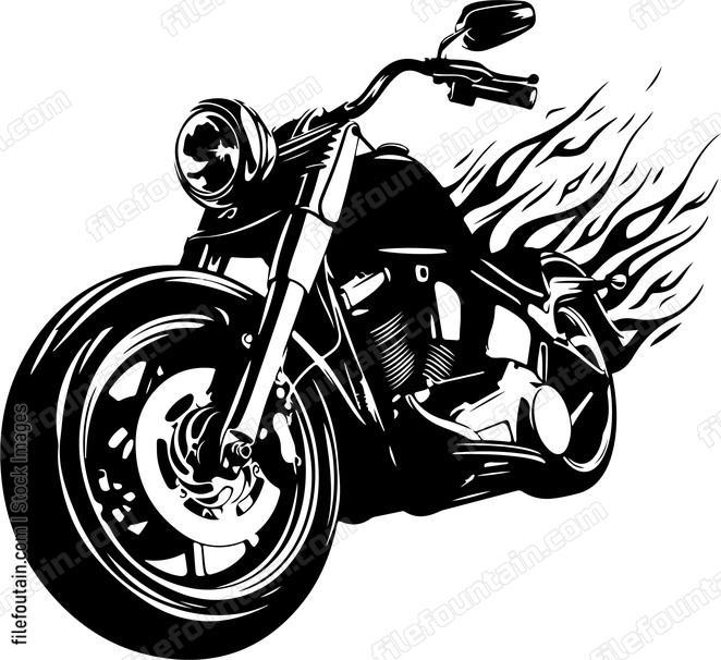 Motorcycle On Flames