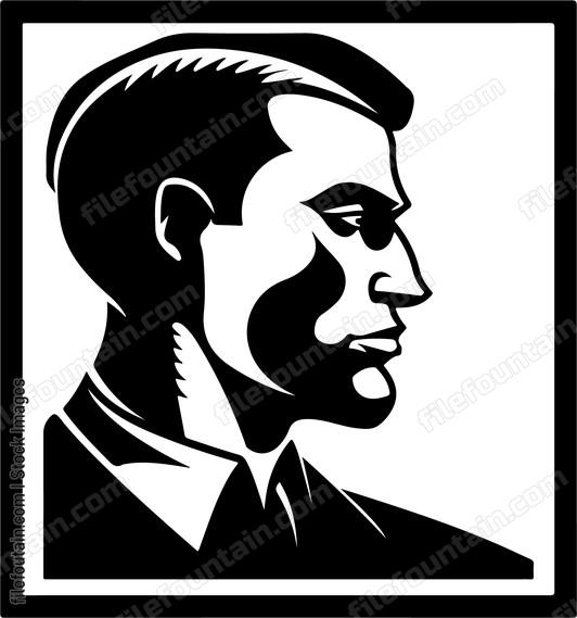 Negative space portrait of man