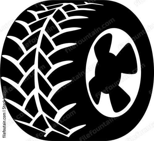 Outlined automobile tire