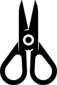 pair of open scissors