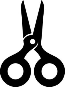 pair of open scissors