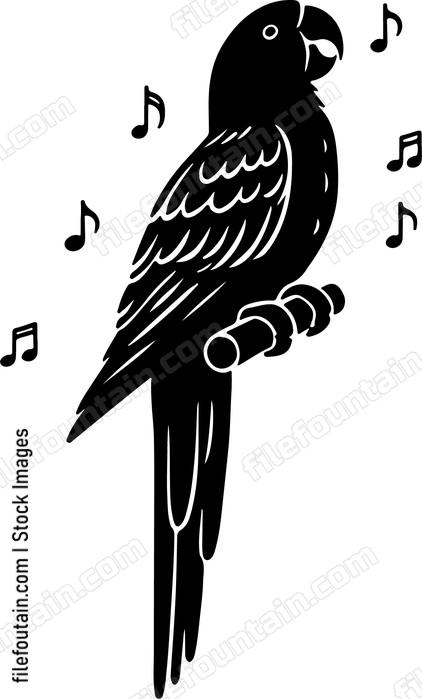 Parrot joining a chorus of birds in a dawn symphony
