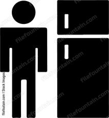 Person standing by refrigerator