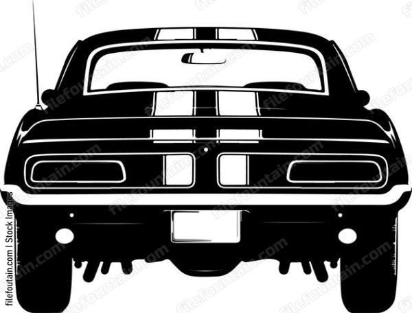 Retro Muscle Car Back