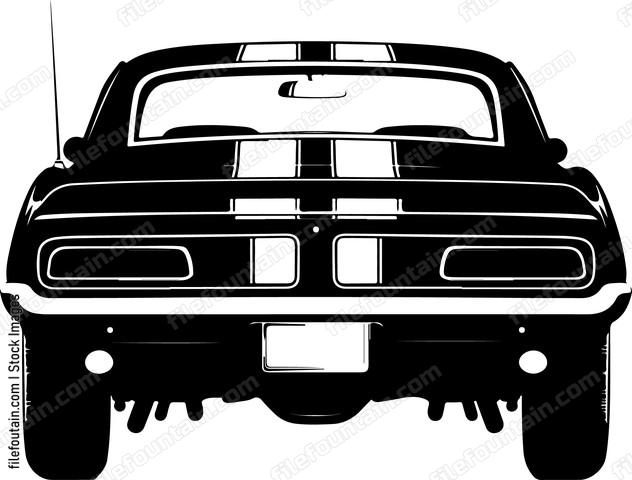 Retro Muscle Car Back