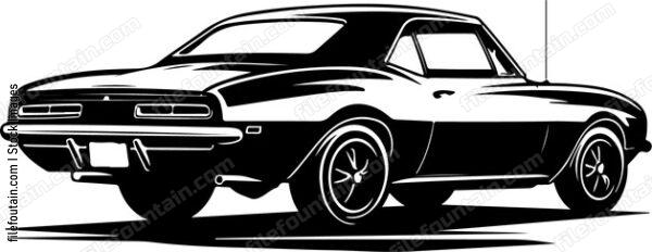 Retro Muscle Car Back