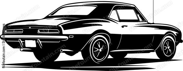 Retro Muscle Car Back