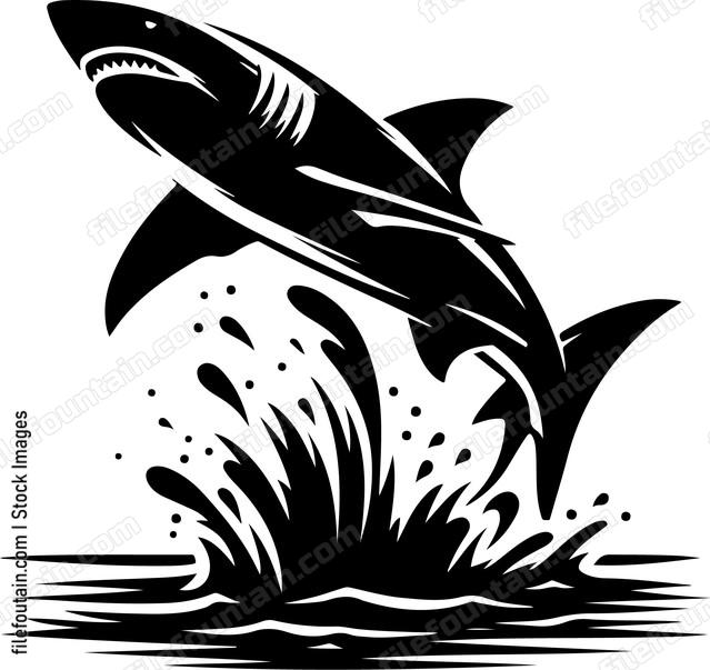 Shark leaping out of the water during a hunt
