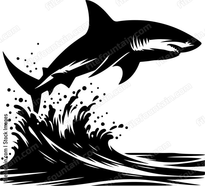 Shark leaping out of the water during a hunt