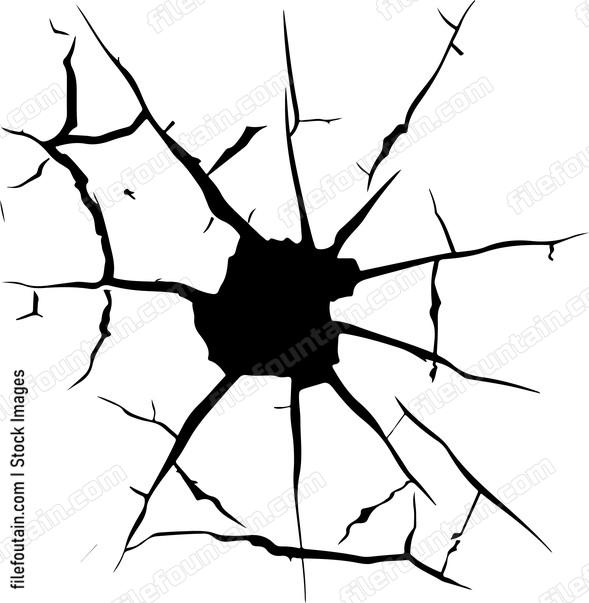 Shattered glass hole