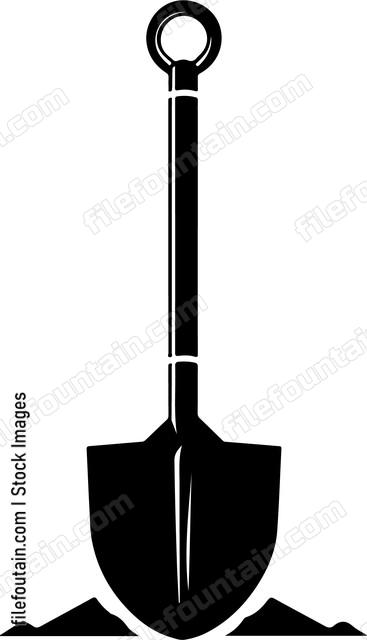 shovel on pile of dirt