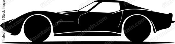 silhouette of sports car