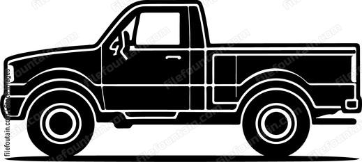 Small black pickup truck