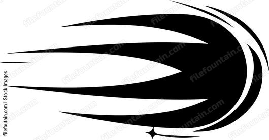 stylized comet with long tail