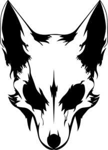 stylized fox skull