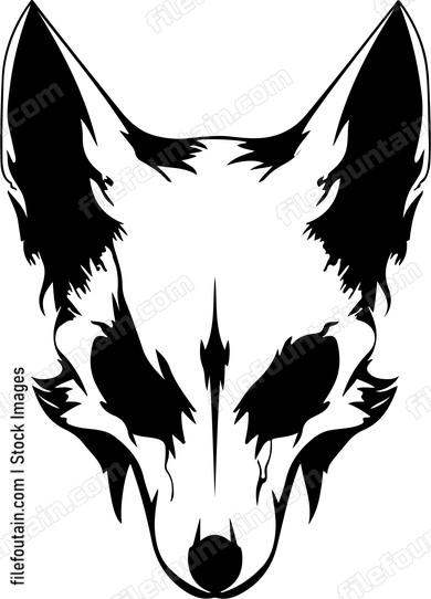 stylized fox skull