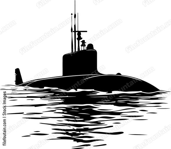 Submarine Half Submerged
