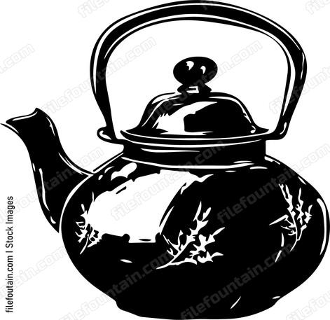 Tea Kettle Black Design