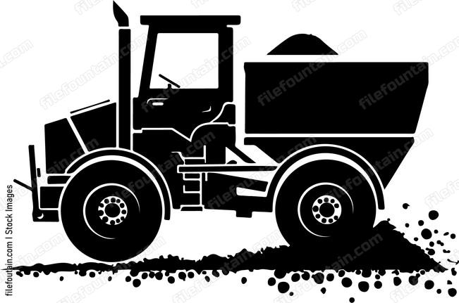 tractor trailer dumping load of something