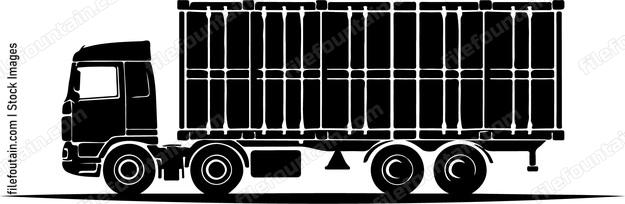 Truck with shipping container