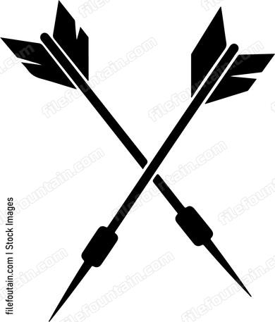Two crossed darts