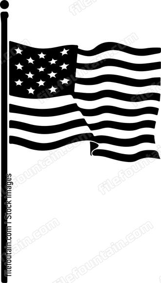 Usa Flag On Pole