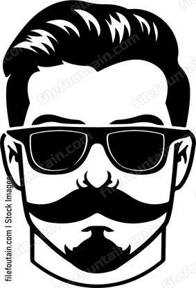 Vintage Man With Mustache In Sunglasses