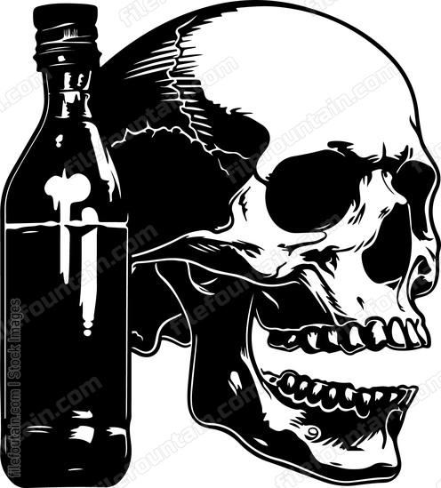 Water Bottle Skull
