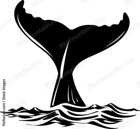 Whale Tail In Sea