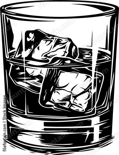Whiskey On Rocks With Ice