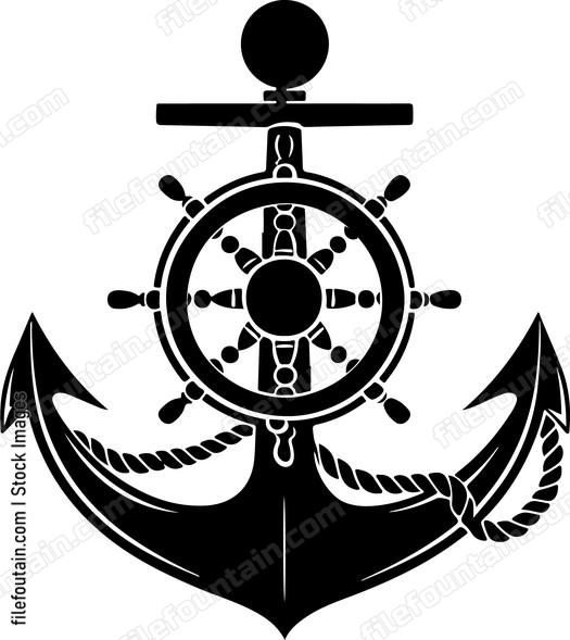 Anchor And Steering Wheel