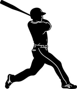 Batter about to hit baseball