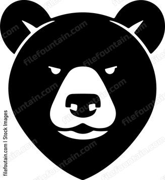 Bear head facing forward