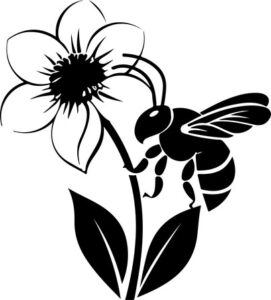 Bee pollinating flower