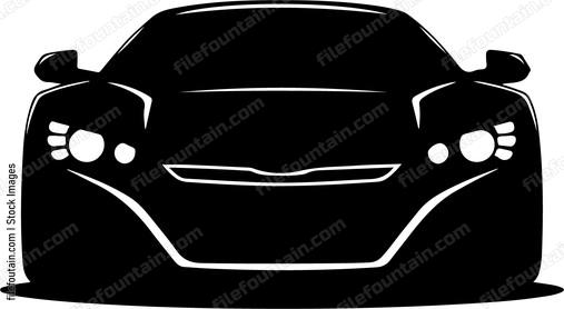 Black car front view