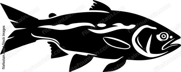 black fish facing left