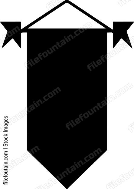 Black flag hanging from strings