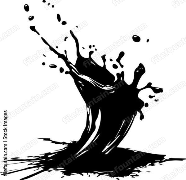 Black liquid splash