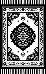 Black oriental rug