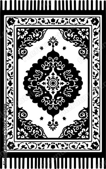 Black oriental rug