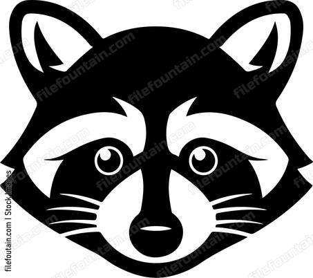 Black raccoon head